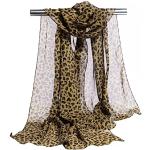 Sommer Halstørklæder i Chiffon Størrelse XL med Leopard til Damer 
