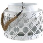 RESTSALG - Lanterne 14 cm - Hvid metal Harlequin mønster