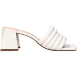 Hvide Elegant Tango Sommer Stiletter i Læder blokhæle Størrelse 40 til Damer 