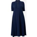 Blå Midi Ralph Lauren Lauren Plus size kortærmede kjoler i Jersey med korte ærmer Størrelse XXL til Damer 