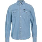 Blå Klassiske LEE Bæredygtige Langærmede skjorter i Denim Med lange ærmer Størrelse XL til Herrer 