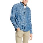 Blå Business LEE Herreskjorter Button down Størrelse XL med Camouflage 