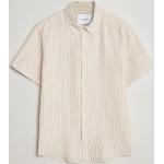 Les Deux Kris Linen Striped Short Sleeve Shirt Sand/Ivory