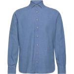 Light Blue Denim Tops Shirts Casual Blue Hackett London