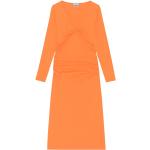 Orange Midi Ganni Bæredygtige Aftenkjoler i Jersey Størrelse XL med Stretch til Damer på udsalg 
