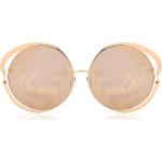 Pinke Linda Farrow Luxe Damesolbriller med Roser Størrelse XL på udsalg 