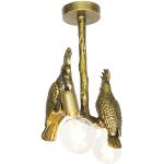 Loftlampe i vintage messing 2-lys - Papegoje