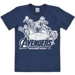 Blå Avengers Logoshirt T-shirts med rund hals i Bomuld med korte ærmer Størrelse XL 