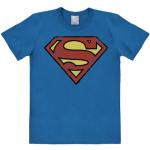 Logoshirt Men's Superman Logo Crew Neck Short Sleeve T-Shirt, Azure Blue, X-Large