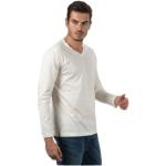 Hvide Karl Lagerfeld Langærmede t-shirts med V-udskæring Med lange ærmer Størrelse XXL til Herrer 