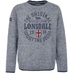 Lonsdale London Herren Borden Crewneck Sweatshirt Knit, Light Grey, S