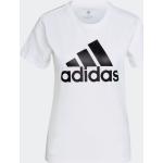 Hvide Sporty adidas Essentials T-shirts med rund hals i Jersey med rund udskæring med korte ærmer Størrelse XL til Damer 