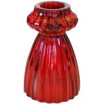 Lysestage og vase i én- Rød - H 9 cm