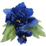 Blå 18 cm Servietringe 1 stk med Blomstermønster på udsalg 