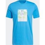 Blå Sporty adidas Boost Bæredygtige T-shirts med rund hals i Jersey Størrelse XL til Herrer på udsalg 