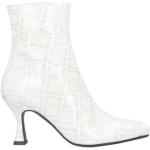 Hvide Marian Læderstøvler i Læder Spool hæle Med lynlåse Størrelse 38 til Damer på udsalg 