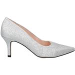 Sølvfarvede Marian Højhælede sko i Læder med Glitter Størrelse 37 til Damer på udsalg 