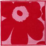 Røde Marimekko Pieni Unikko Håndklæder med Blomster i Frotté 30x30 