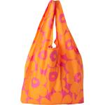 Orange Marimekko Pieni Unikko Bæredygtige Håndtasker med Blomstermønster til Damer 