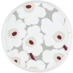 Hvide Marimekko Pieni Unikko Tallerkner i Stentøj 25 cm ØTåler opvaskemaskine med Blomstermønster 