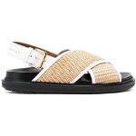 Hvide MARNI Sommer Slingback sandaler i Bomuld med peep toe Størrelse 40 til Damer 