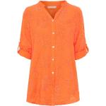 Orange Dameskjorter i Bomuld med V-udskæring Størrelse XL på udsalg 