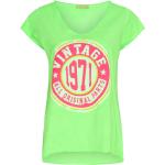 Æblegrønne T-shirts i Bomuld med V-udskæring Størrelse XL til Damer på udsalg 