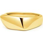 Men's Asymmetrical Signet Ring With Gold Plating Ring Smykker Gold Nialaya