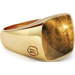 Men's Gold Signet Ring With Brown Tiger Eye Ring Smykker Gold Nialaya
