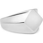 Men's Squared Stainless Steel Ring With Silver Plating Ring Smykker Silver Nialaya