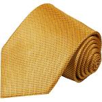 Guldfarvede Paul Malone Smalle slips i Silke Størrelse XL med Prikker 