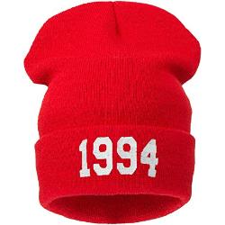 Men's Women's Beanie Hat Winter Warm Black Bad Hair Day Fun (1994 red)