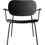 Menu Co Chair Lounge Chair, Black Base/black Oak/dakar 0842 Str H: 71 cm, W: 54,5 cm, D: 69 cm - Loungestole Stål
