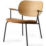 Menu Co Chair Lounge Chair, Black Base/natural Oak/dakar 250 Str H: 71 cm, W: 54,5 cm, D: 69 cm - Loungestole Læder