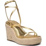 Metallic Wedge Sandals With Straps Espadrillos Med Hæl Sandal Gold Mango