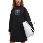 Sorte Midi Calvin Klein Aftenkjoler i Bomuld med rund udskæring Med lange ærmer Størrelse XL til Damer på udsalg 