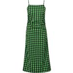 Grønne Midi Aftenkjoler i Polyester med firkantet udskæring Størrelse XL med Tern til Damer på udsalg 