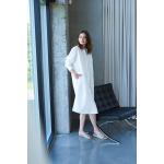 Hvide Midi Økologiske Bæredygtige Skjortekjoler i Bomuld Størrelse XL til Damer på udsalg 