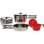 Mil-Tec 2 Person Stainless Steel Cooking Set Assorted 14.5 x 6.5 cm/13.5 x 6 cm/8 x 4 cm/16.5 x 3 cm