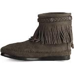 Minnetonka Women's Hi Top Back Zip Moccasin Boots, gray