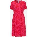 Kirsebærfarvede Bæredygtige Sommer Aftenkjoler med rund udskæring med korte ærmer Størrelse XL til Damer på udsalg 