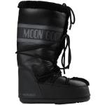 Sorte Moon Boot Læderstøvler med runde skosnuder Størrelse 38 til Damer på udsalg 