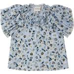 Blå Munthe Økologiske Bæredygtige Kortærmede t-shirts i Bomuld med korte ærmer Størrelse XL med Blomstermønster til Damer på udsalg 