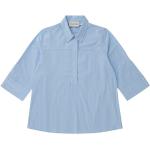 Blå Munthe Økologiske Bæredygtige Langærmede skjorter i Bomuld Med 3/4 ærmer Størrelse XL med Striber til Damer på udsalg 