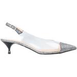 Sølvfarvede Højhælede sko i Læder Spool hæle Størrelse 37 til Damer 