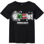 Sorte Minecraft NAME IT Kortærmede T-shirts til børn i Bomuld Størrelse 128 