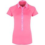 NIKE Damen Kurzarm Polo Shirt Advantage Printed, Pink Sicle/Matte Silver, L