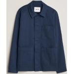 Marineblå NN 07 Økologiske Bæredygtige Skjortejakker i Bomuld Størrelse XL til Herrer 