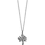 Nordahl Jewellery Tree halskæde i sort sølv med livets træ vedhæng