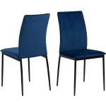 Mørkeblå Minimalistiske Nordform Spisebordsstole i Metal 4 stk 